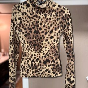 SKIMS Dolce&Gabbana Tan Fitted Long Sleeve Blouse